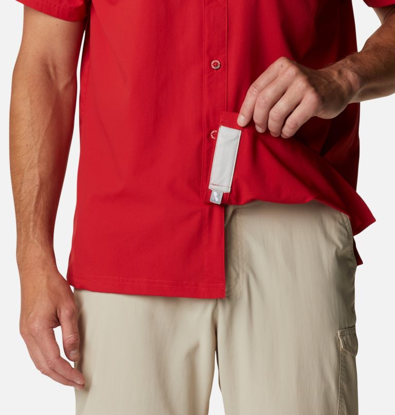 Thumbnail: Men's Collegiate PFG Slack Tide Camp Shirt - Ohio State, Color: OS - Intense Red, image 6