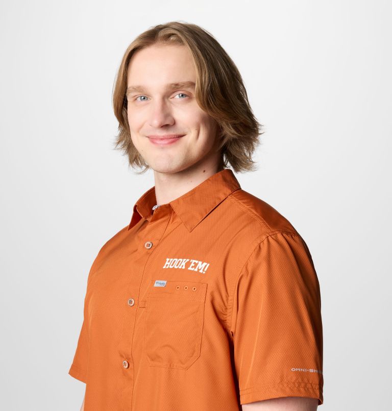 Men's Collegiate PFG Slack Tide Camp Shirt - Texas, Color: TEX - Cedar, image 5