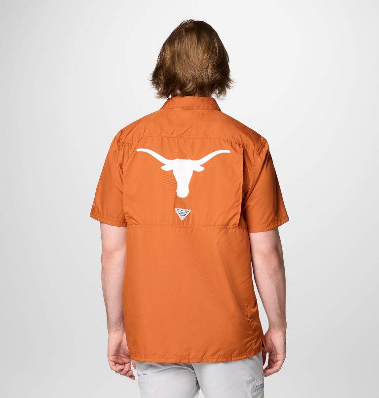 Men's Collegiate PFG Slack Tide Camp Shirt - Texas, Color: TEX - Cedar, image 2