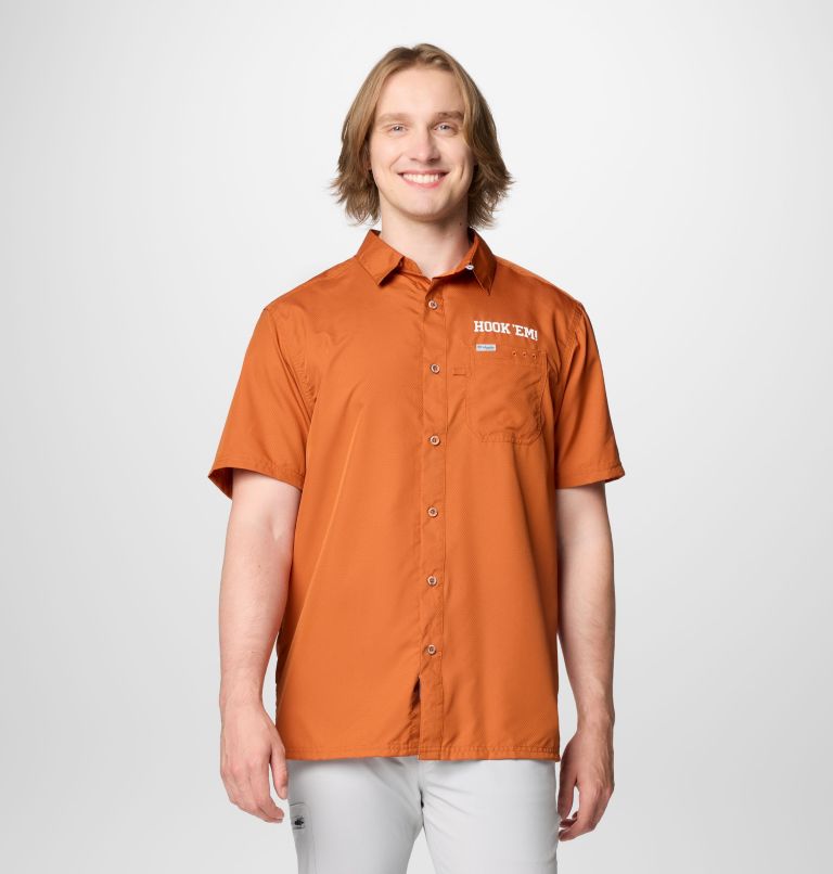 Men's Collegiate PFG Slack Tide Camp Shirt - Texas, Color: TEX - Cedar, image 1