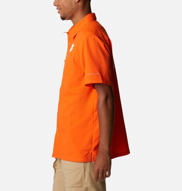Men's Collegiate PFG Slack Tide Camp Shirt - Clemson, Color: CLE - Spark Orange, image 3