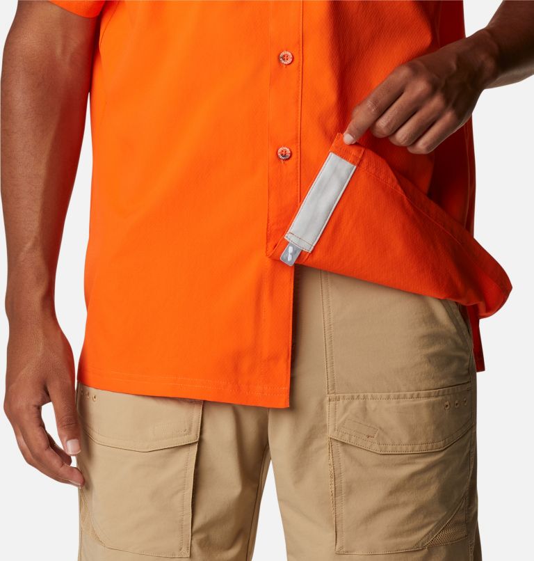 Thumbnail: Men's Collegiate PFG Slack Tide Camp Shirt - Clemson, Color: CLE - Spark Orange, image 6