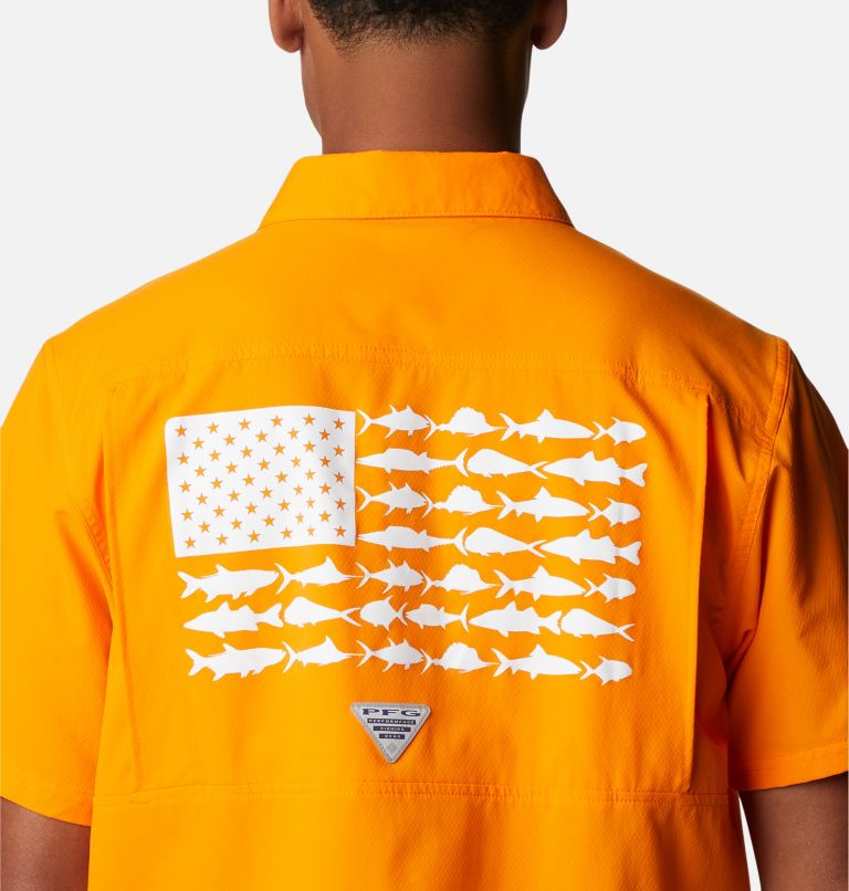 Thumbnail: Men's Collegiate PFG Slack Tide Camp Shirt - Tennessee, Color: UT - Solarize, image 5