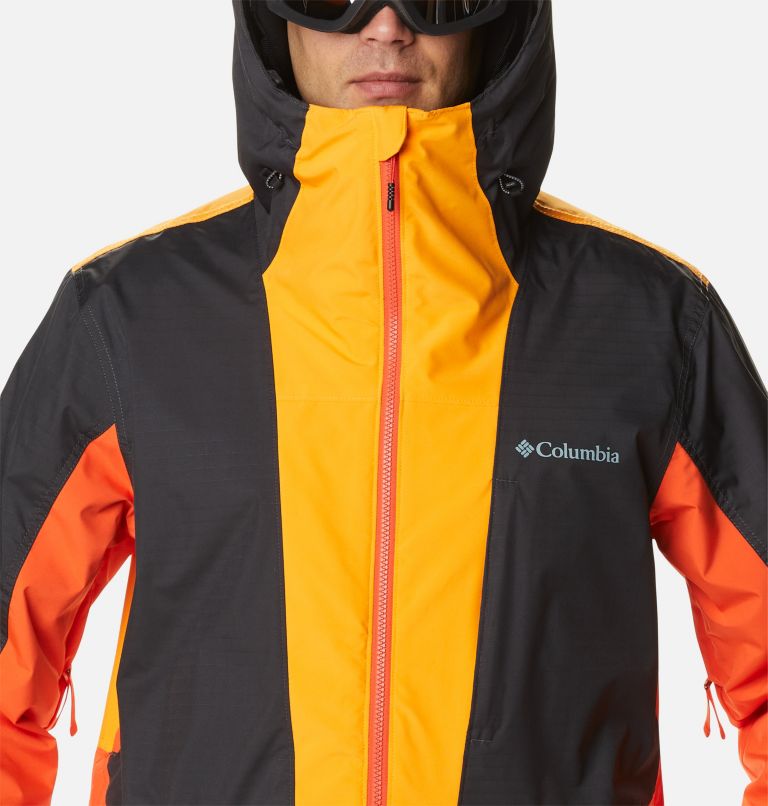 Thumbnail: Men's Aerial Ascender Waterproof Ski Anorak, Color: Red Quartz, Shark, Flame Orange, image 4