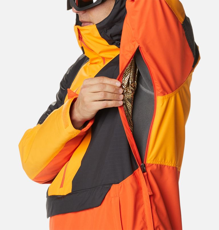 Thumbnail: Men's Aerial Ascender Waterproof Ski Anorak, Color: Red Quartz, Shark, Flame Orange, image 7