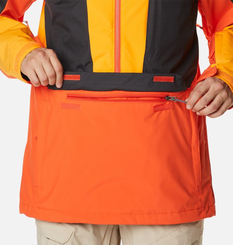 Thumbnail: Men's Aerial Ascender Waterproof Ski Anorak, Color: Red Quartz, Shark, Flame Orange, image 8