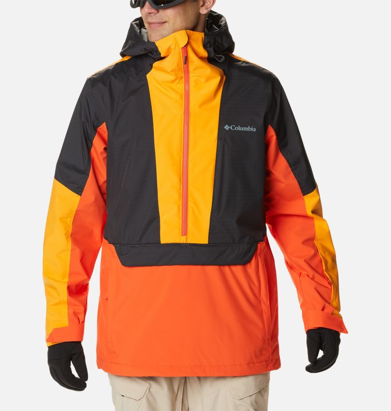 Thumbnail: Men's Aerial Ascender Waterproof Ski Anorak, Color: Red Quartz, Shark, Flame Orange, image 1