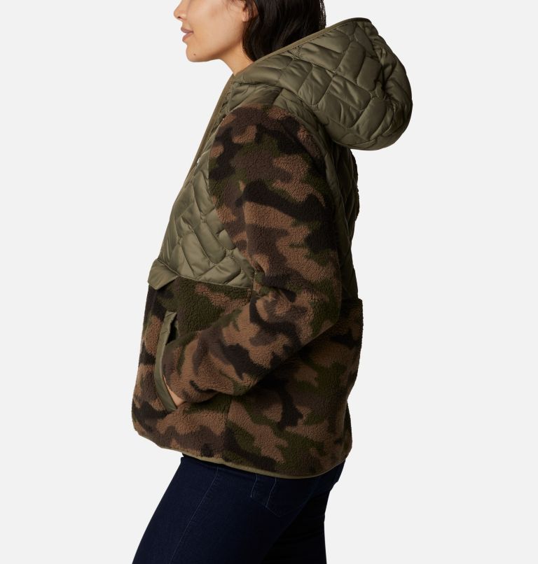 Chandail à capuchon en laine polaire Sweet View pour femme, Color: Stone Green, Cypress Trad Camo, image 3