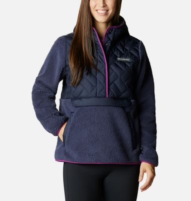Pull Columbia Pour Femme - Gris/blanc, Col Boutonné, En Polaire (taille S, Très Bon état)
