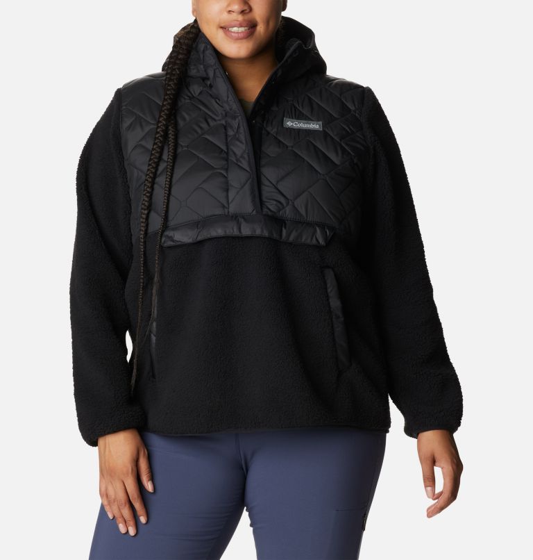 Women's Sweet View Hooded Fleece Pullover - Plus Size, Color: Black, image 5