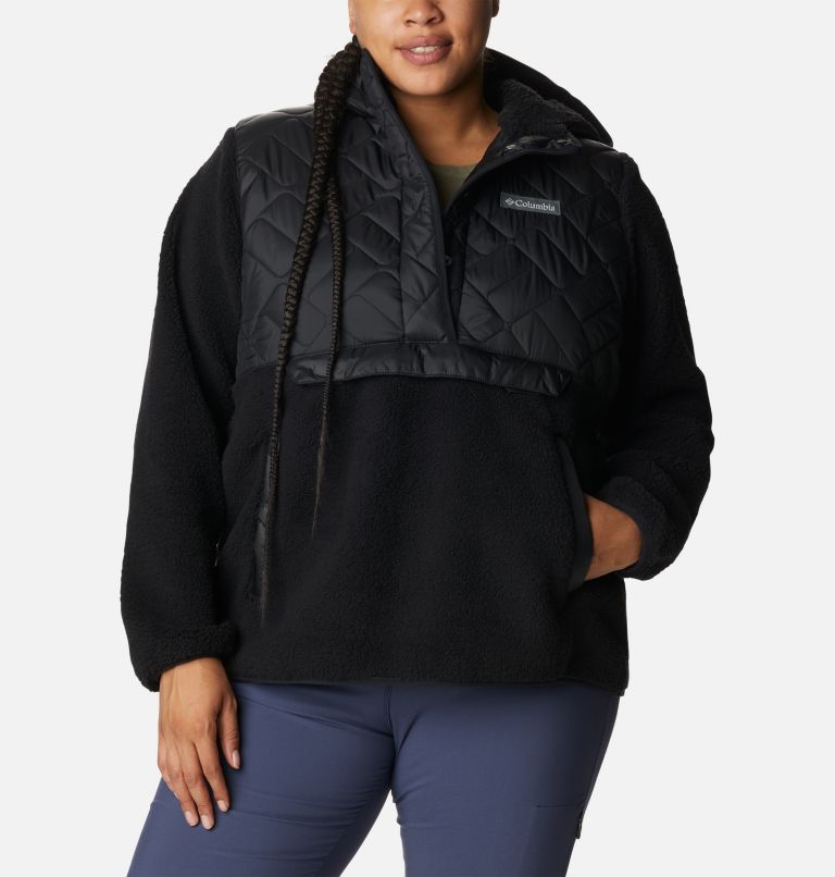 Women's Sweet View Hooded Fleece Pullover - Plus Size, Color: Black, image 1