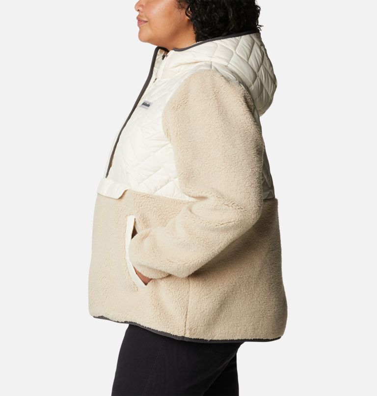 Women's Sweet View Hooded Fleece Pullover - Plus Size, Color: Chalk, Ancient Fossil, image 3