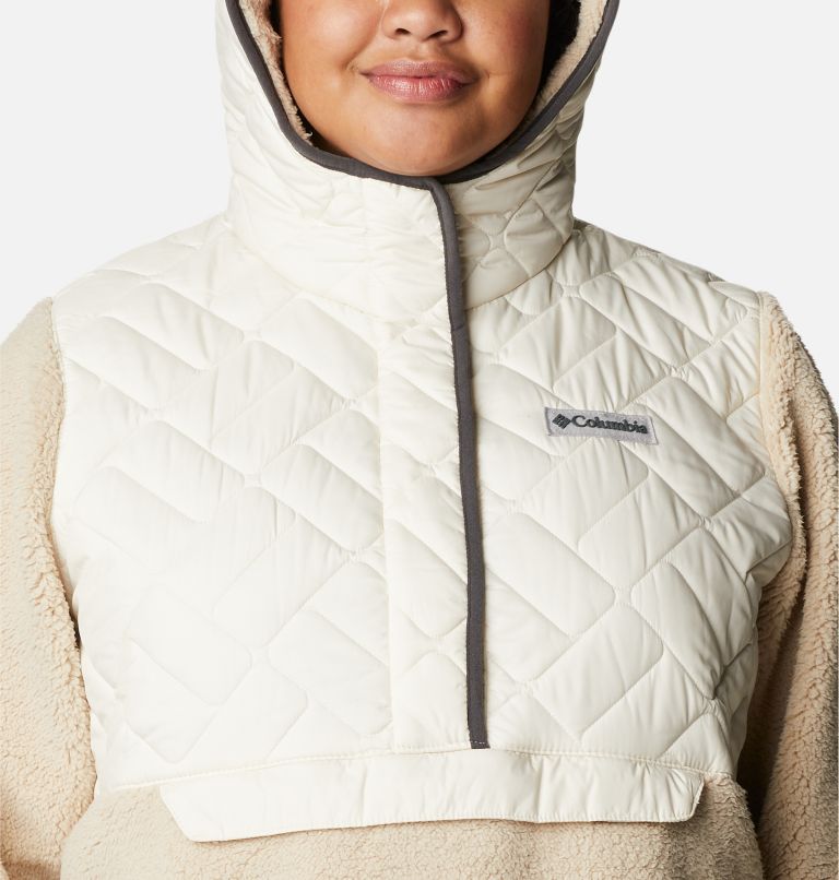 Women's Sweet View Hooded Fleece Pullover - Plus Size, Color: Chalk, Ancient Fossil, image 4