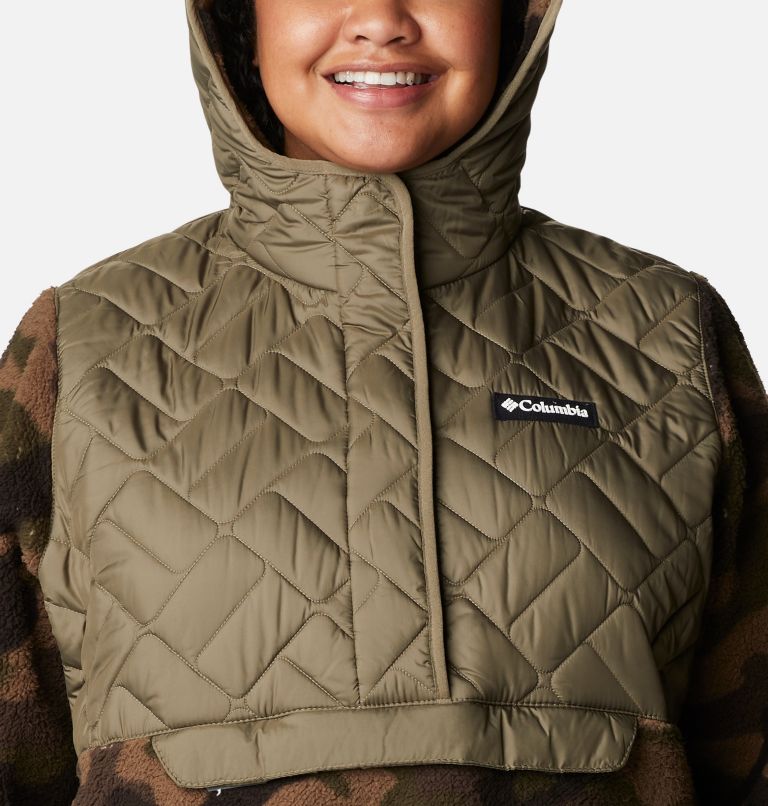 Women's Sweet View Hooded Fleece Pullover - Plus Size, Color: Stone Green, Cypress Trad Camo, image 4