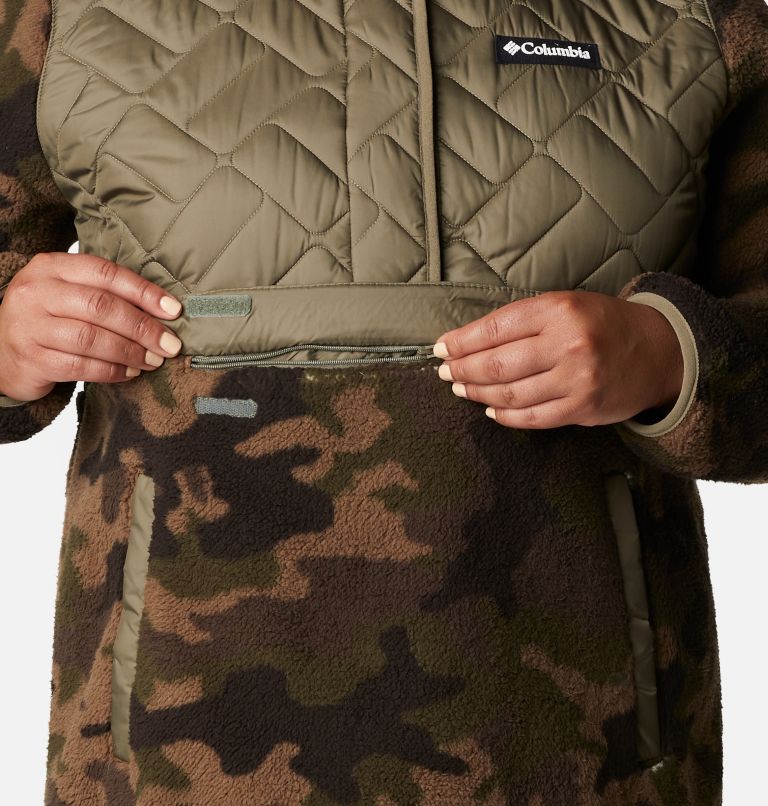 Women's Sweet View Hooded Fleece Pullover - Plus Size, Color: Stone Green, Cypress Trad Camo, image 5