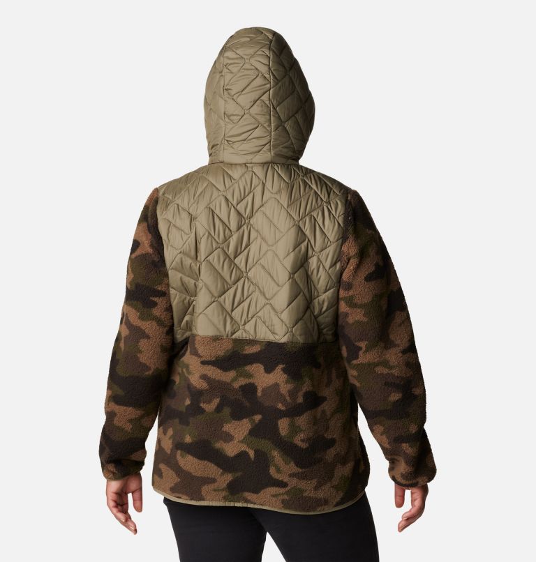 Women's Sweet View Hooded Fleece Pullover - Plus Size, Color: Stone Green, Cypress Trad Camo, image 2