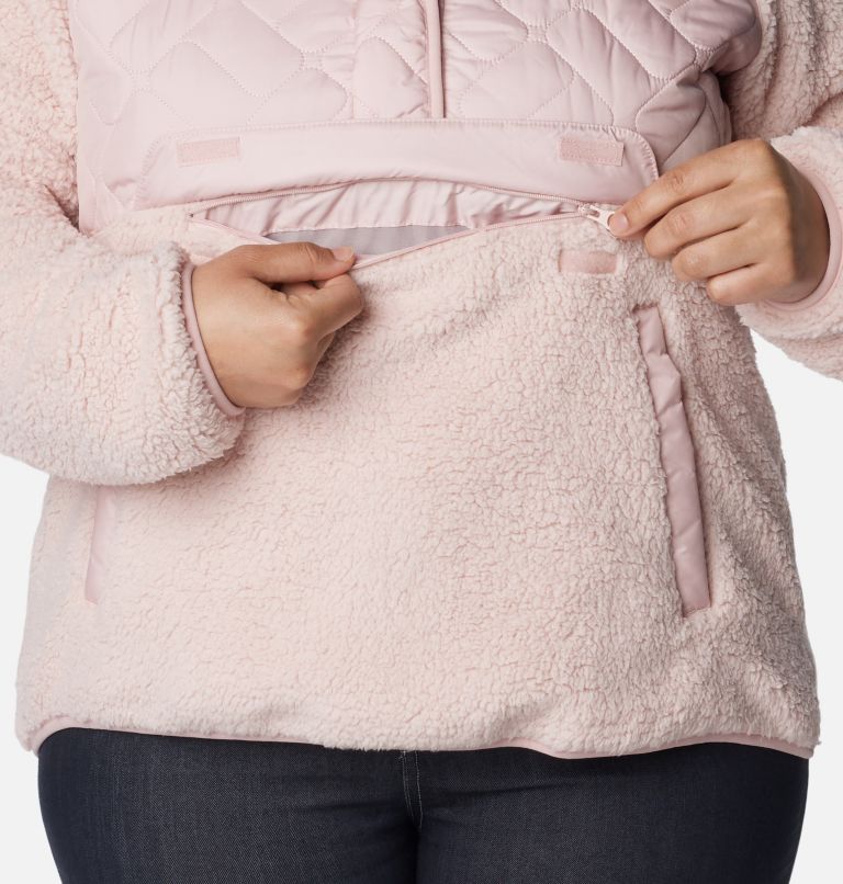 Thumbnail: Women's Sweet View Hooded Fleece Pullover - Plus Size, Color: Dusty Pink, image 5