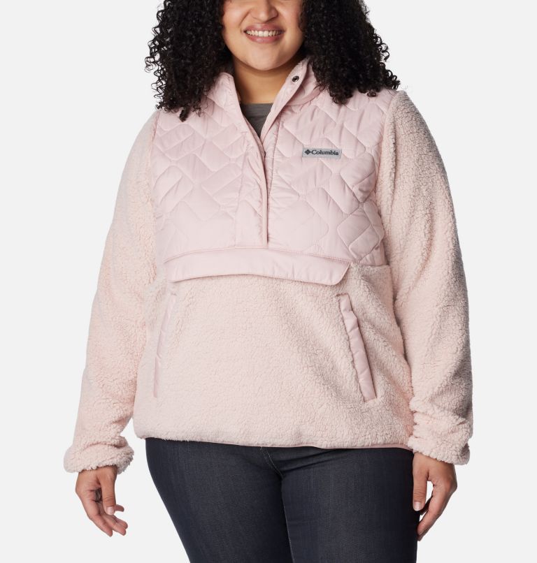 Thumbnail: Women's Sweet View Hooded Fleece Pullover - Plus Size, Color: Dusty Pink, image 1