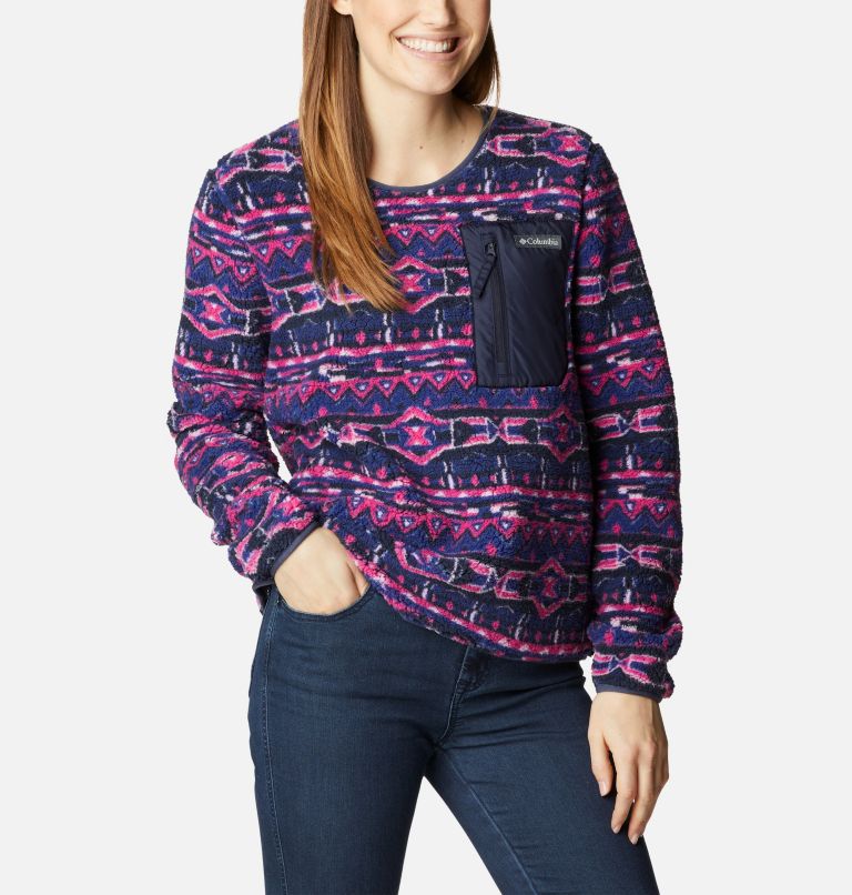 Thumbnail: Pull Sherpa West Bend Femme, Color: Dark Sapphire 80s Stripe Print, image 5