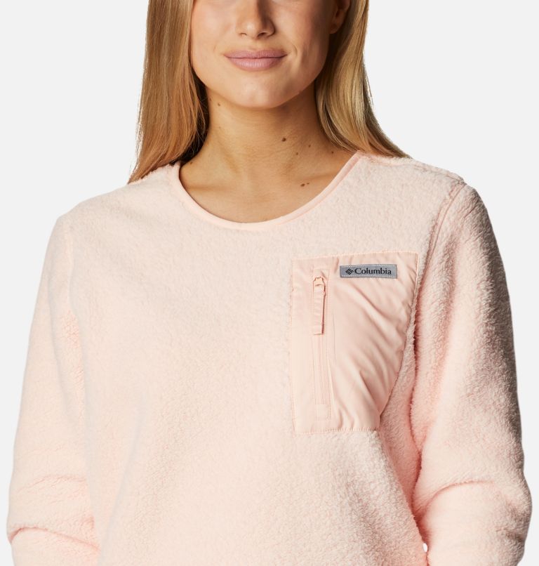 Thumbnail: Women's West Bend Sherpa Crewneck Pullover, Color: Peach Blossom, image 4