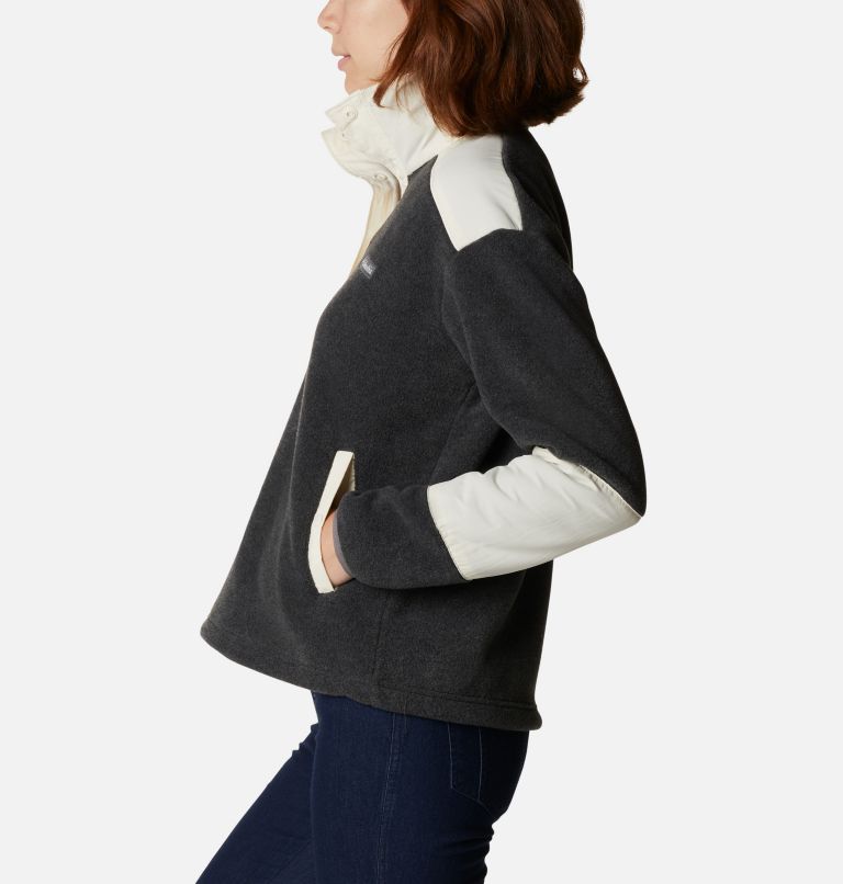 Chandail court Benton Springs pour femme, Color: Charcoal Heather, Chalk, image 3
