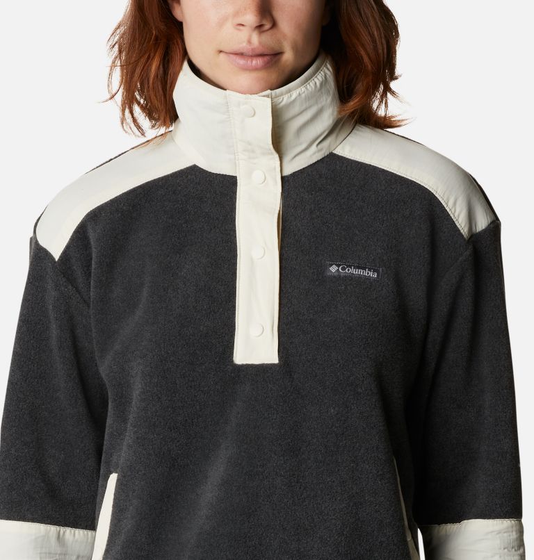 Women's Benton Springs Crop Pullover, Color: Charcoal Heather, Chalk, image 4