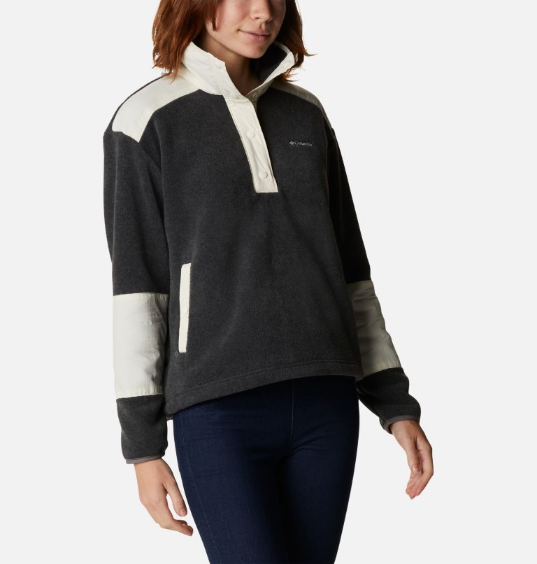 Women's Benton Springs Crop Pullover, Color: Charcoal Heather, Chalk, image 5
