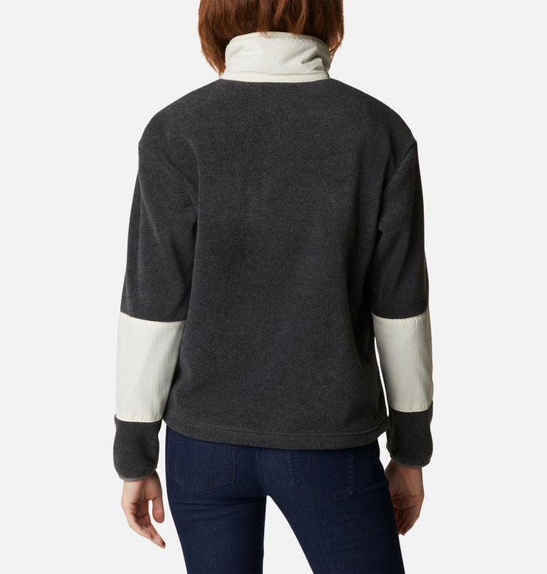 Thumbnail: Women's Benton Springs Crop Pullover, Color: Charcoal Heather, Chalk, image 2