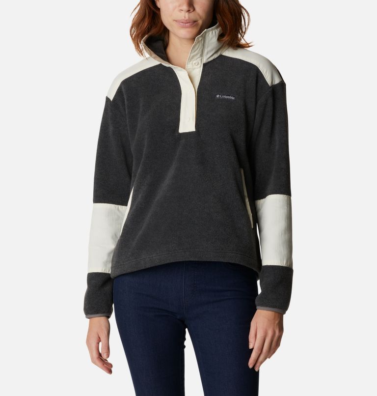 Women's Benton Springs Crop Pullover, Color: Charcoal Heather, Chalk, image 1