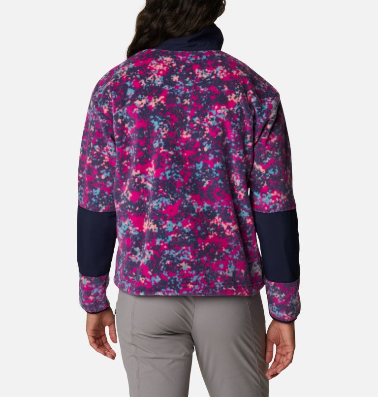 Thumbnail: Women's Benton Springs Crop Pullover, Color: Wild Fuchsia Dotty Disguise, Dk Noctrnl, image 2