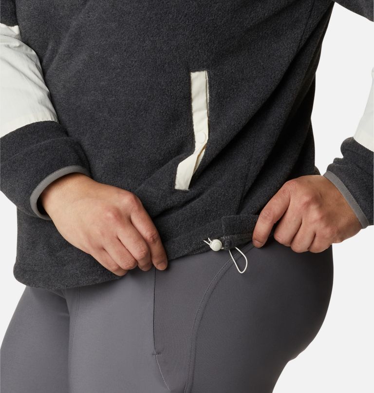 Benton Springs Crop Pullover | 030 | 2X, Color: Charcoal Heather, Chalk, image 5
