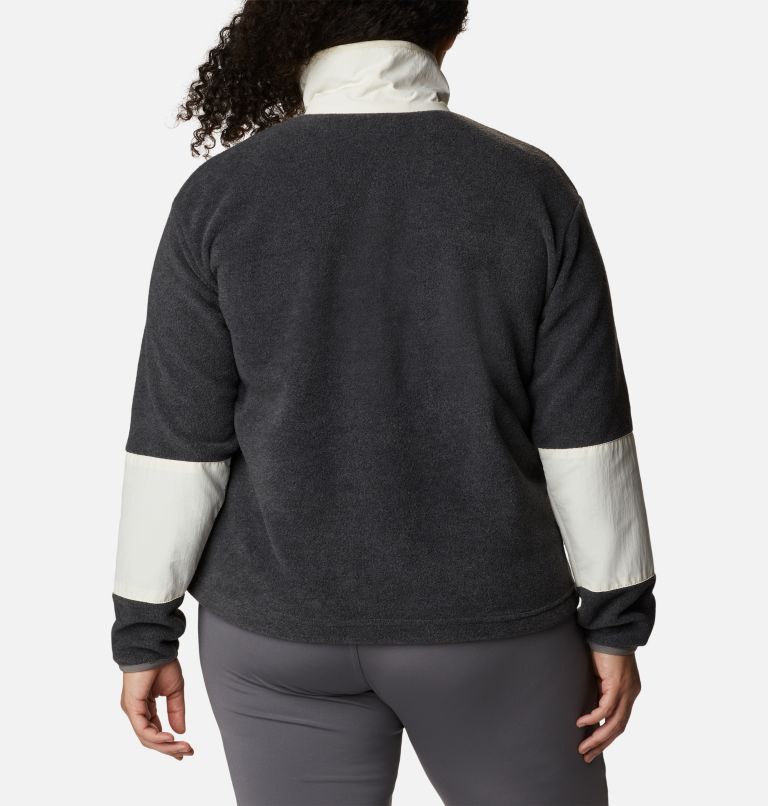 Thumbnail: Benton Springs Crop Pullover | 030 | 2X, Color: Charcoal Heather, Chalk, image 2
