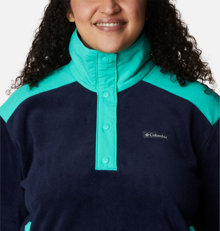 Women's Benton Springs Crop Pullover - Plus Size, Color: Dark Nocturnal, Electric Turquoise, image 4