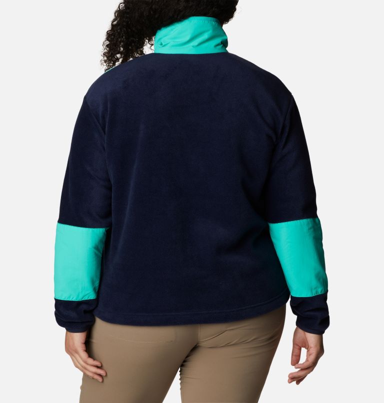 Benton Springs Crop Pullover | 473 | 2X, Color: Dark Nocturnal, Electric Turquoise, image 2