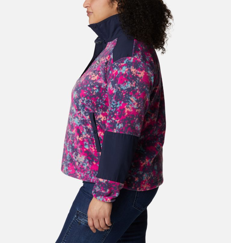 Women's Benton Springs Crop Pullover - Plus Size, Color: Wild Fuchsia Dotty Disguise, Dk Noctrnl, image 3