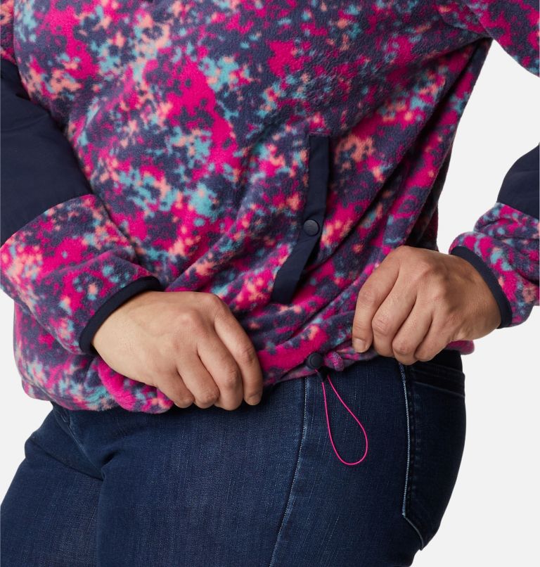 Women's Benton Springs Crop Pullover - Plus Size, Color: Wild Fuchsia Dotty Disguise, Dk Noctrnl