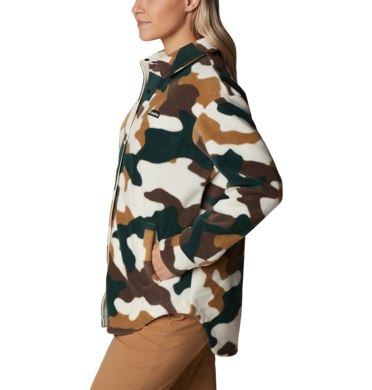 Thumbnail: Women's Benton Springs Fleece Shirt Jacket, Color: Chalk Mod Camo Print, image 3