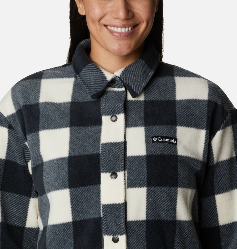 Thumbnail: Women's Benton Springs Fleece Shirt Jacket, Color: Chalk Check Print, image 5