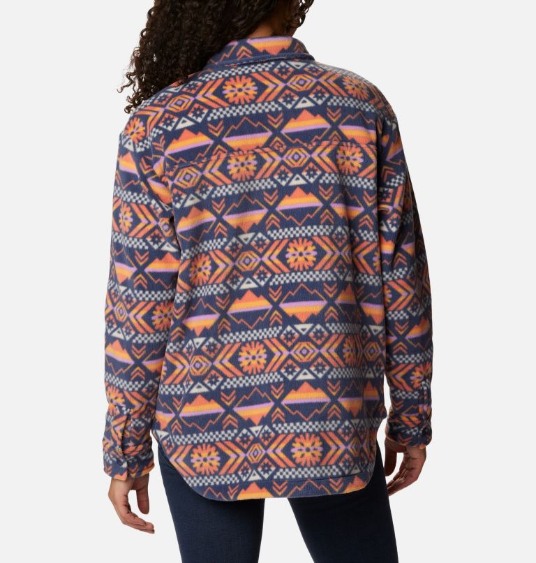 Women's Benton Springs Fleece Shirt Jacket, Color: Nocturnal Checkered Peaks, image 2