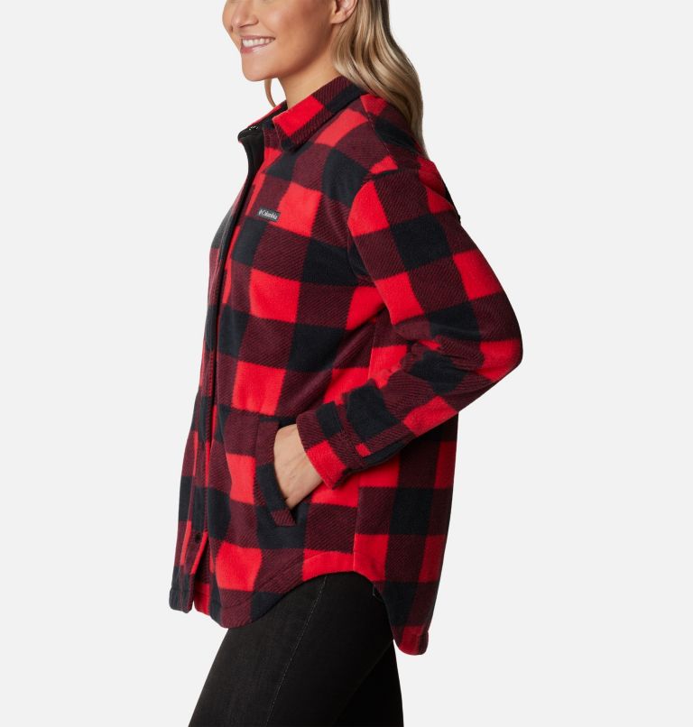 Women's Benton Springs Shirt Jacket, Color: Red Lily Check Print, image 4