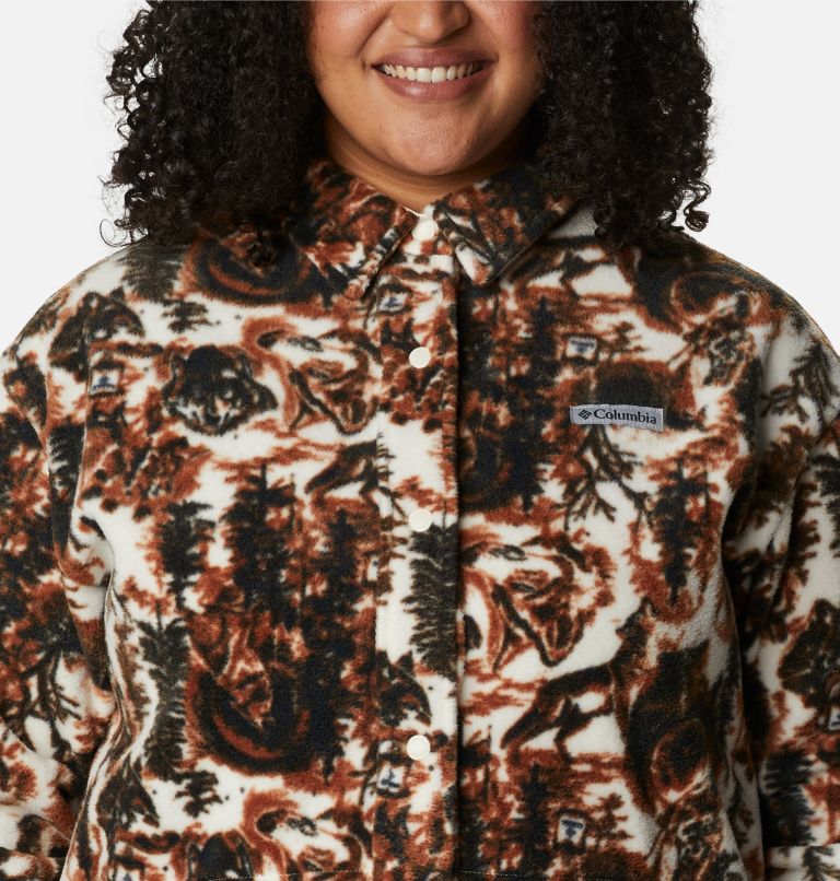Women's Benton Springs Shirt Jacket - Plus Size, Color: Chalk Wolfscape, Chalk, image 4