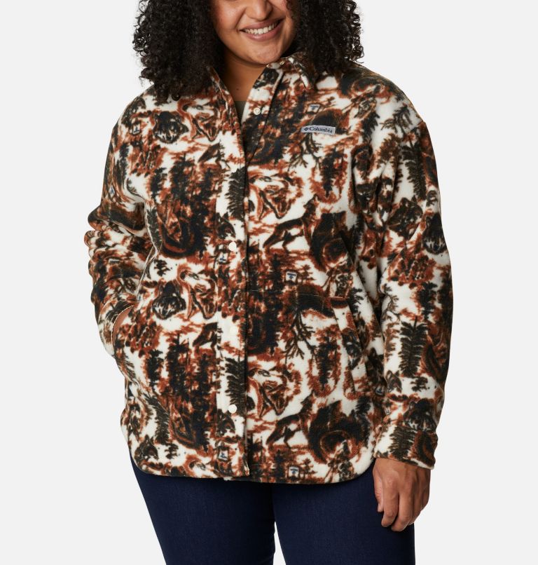 Women's Benton Springs Shirt Jacket - Plus Size, Color: Chalk Wolfscape, Chalk, image 1