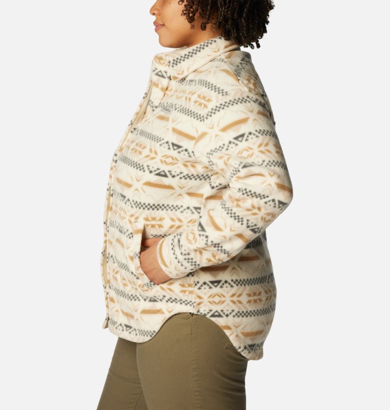 Thumbnail: Women's Benton Springs Shirt Jacket - Plus Size, Color: Chalk Checkered Peaks, image 4
