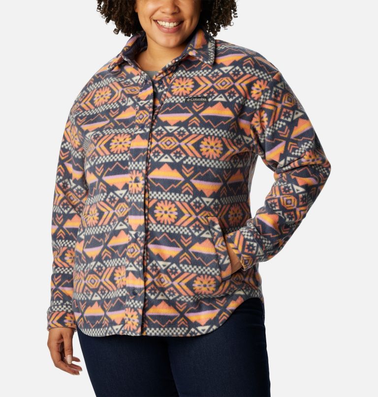 Thumbnail: Women's Benton Springs Shirt Jacket - Plus Size, Color: Nocturnal Checkered Peaks, image 3