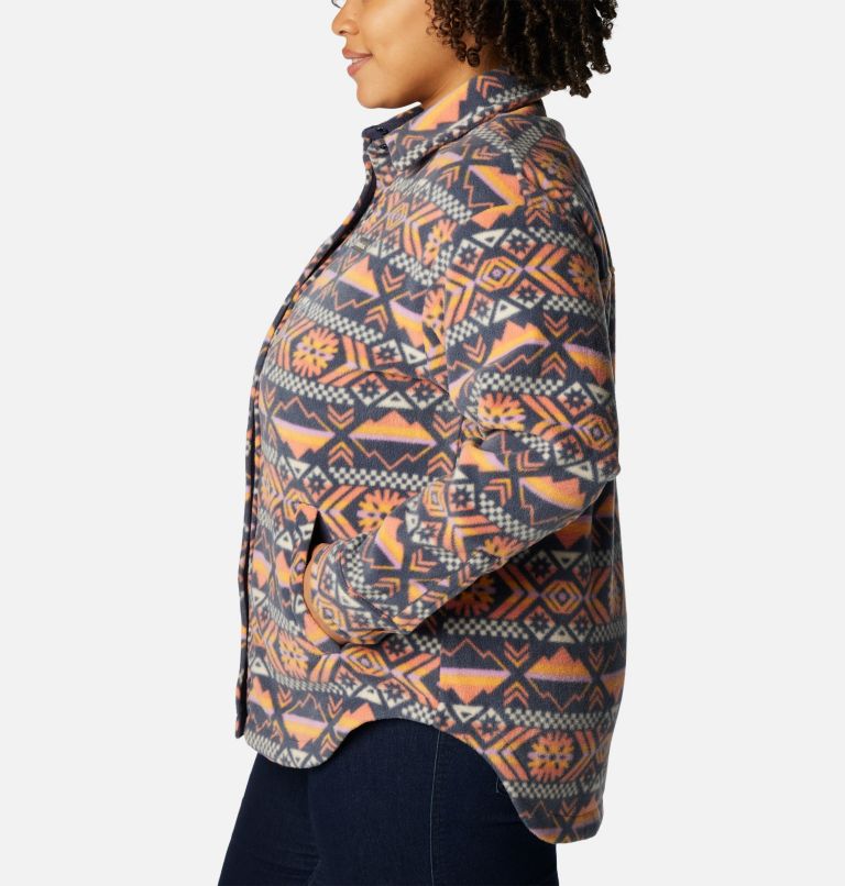 Thumbnail: Women's Benton Springs Shirt Jacket - Plus Size, Color: Nocturnal Checkered Peaks, image 4