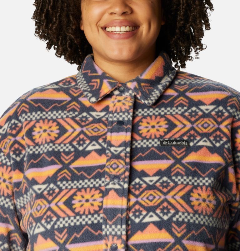 Thumbnail: Women's Benton Springs Shirt Jacket - Plus Size, Color: Nocturnal Checkered Peaks, image 5