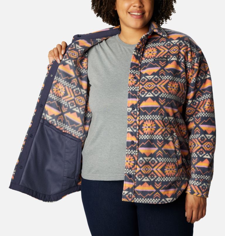 Thumbnail: Women's Benton Springs Shirt Jacket - Plus Size, Color: Nocturnal Checkered Peaks, image 6