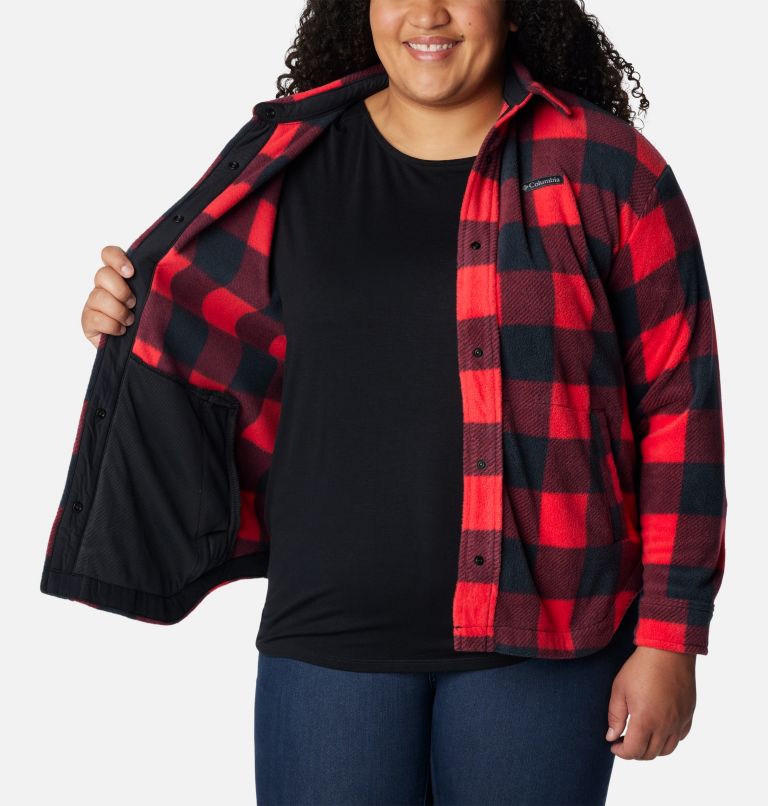 Women's Benton Springs Shirt Jacket - Plus Size, Color: Red Lily Check Print, image 6