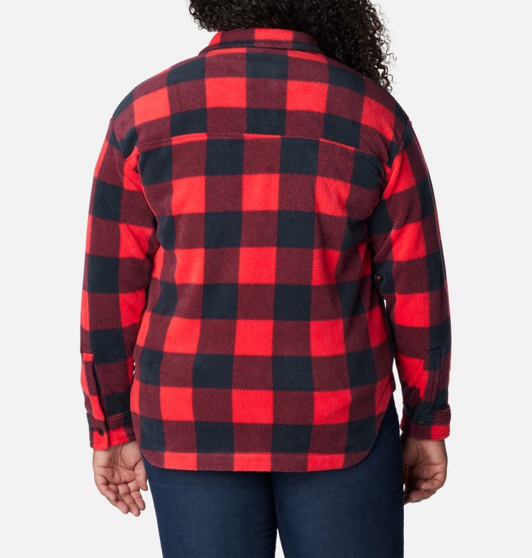 Thumbnail: Women's Benton Springs Shirt Jacket - Plus Size, Color: Red Lily Check Print, image 2