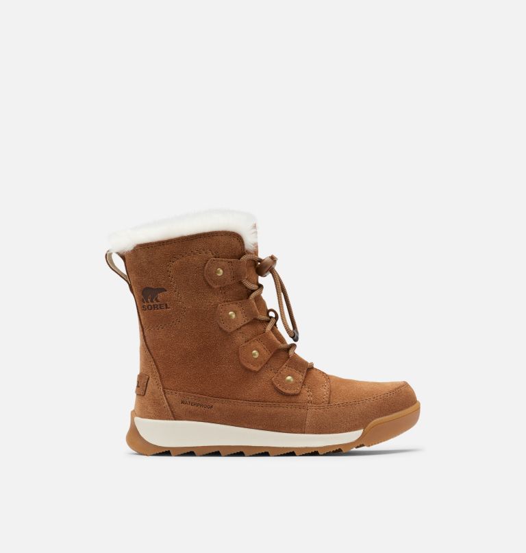 Youth Whitney II Joan Lace Boot, Color: Velvet Tan, Chalk